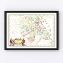 Vintage Map of Nanking, China 1665