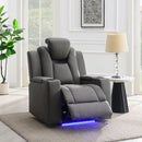 Leuco - Power Motion Recliner With Cup Holder, Control, LED & Power Headrest - Gray by Unique Piece Furniture