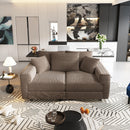 Deep Seat Convertible Sofa With Soft Pillows And Ottomans by HouseOfZazla