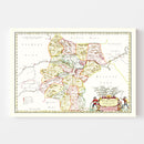 Vintage Map of Huguang, China 1665