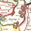 Vintage Map of Huguang, China 1665