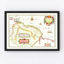 Vintage Map of Guyana 1665