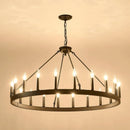 53.15 Inch Matte Black Wagon Wheel Chandelier with 30 Lights by HouseOfZazla
