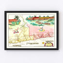 Vintage Map of Brazil 1665