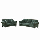 Modern 3 And 2 Seater Sofa With Rolled Arms, Tufted Upholstered Couch by Unique Piece Furniture