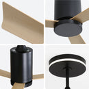 Modern Flush Mount Ceiling Fan With Led Light And Remote Control, 3 ABS Blades Noiseless Reversible Dc Motor For Patio Living Room - Matte Black by HouseOfZazla