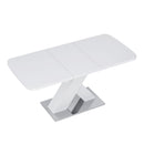 Rectangle Dining Table, Stretchable, X Shape Legs - White by HouseOfZazla