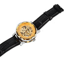 Gold Dial Skeleton Mechanical Watch