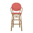 Outdoor Wicker and Aluminum French Barstools, Set of 2