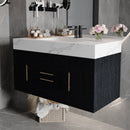 39.4" Wall-Mounted Bathroom Vanity with Sink