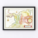 Vintage Map of Colombia 1665