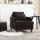 Modern Mid Century Wood Frame Armchair With Tufted Design by Unique Piece Furniture