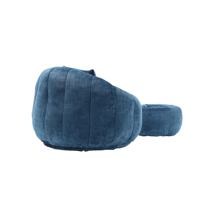 COOLMORE Modern Extra Large Round Bean Bag Chair with Footrest for Living Room, Chenille Fabric Lazy Sofa with Pillow for Adults, Teenagers,Child, Suitable for Bedroom, Dormitory, Study Room