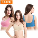 3 Pack Sport Bras For Women Seamless Wire-free Bra Light Support Tank Tops For Fitness Workout Sports Yoga Sleep Wearing