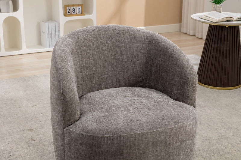 Walker Edison | Chenille Swivel Accent Barrel Chair