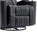 270° Power Swivel Recliner Home Theater Chair With Hidden Arm Storage, LED Light, Cup Holder, And Tray Table by HouseOfZazla