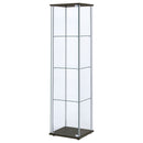 Bellatrix 3-shelf Clear Glass Curio Cabinet Cappuccino
