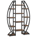 Triple Wide Oval Etagere Bookcase With Shelves For Living Room by HouseOfZazla