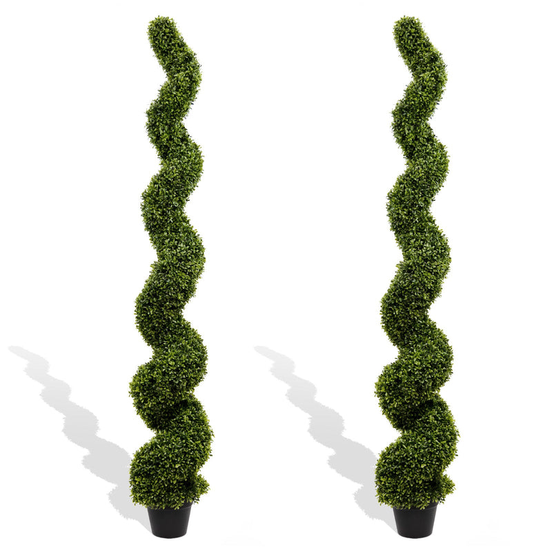 Outdoor uv resistant plastic boxwood topiary bonsai artificial spiral tree plant 180cm 2pcs/set