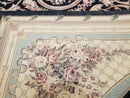 8x10 Aubusson Rug, Fine Hand Knotted Wool Carpet, French European Design, Black & Ivory