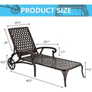 Aluminium Cast lounge chair 2pcs brown
