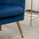 Sovarol - Velvet Button-Tufted Wing Back Accent Chair - Blue by HouseOfZazla