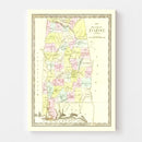Vintage Map of Alabama 1834