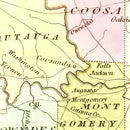 Vintage Map of Alabama 1834