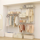 Closet System 4-8 FT Wall-Mounted Closet Shelves and Rod by LJGDeals