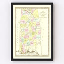 Vintage Map of Alabama 1834