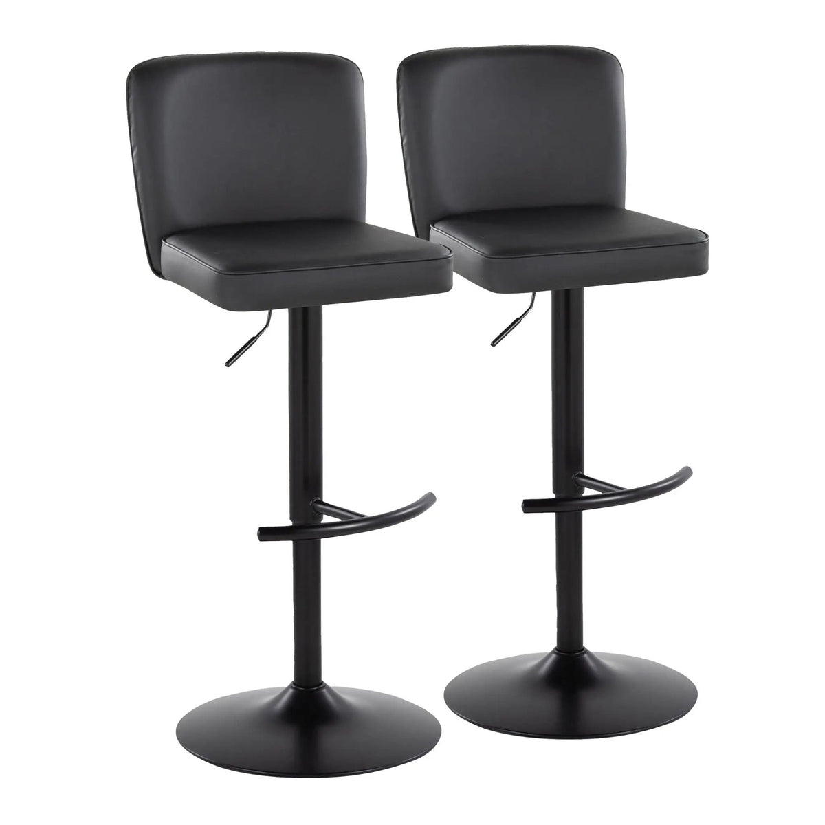 Henry - Contemporary Adjustable Barstool & Swivel With Rounded T Footrest (Set of 2), photo 2 of 12