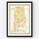 Vintage Map of Alabama 1847