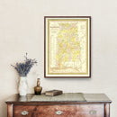 Vintage Map of Alabama 1854