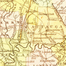 Vintage Map of Alabama 1854