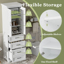 Bathroom Vanity With 2 Damping Hinge Doors, 3 Drawers, Adjustable Shelves - White