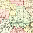 Vintage Map of Alabama 1855