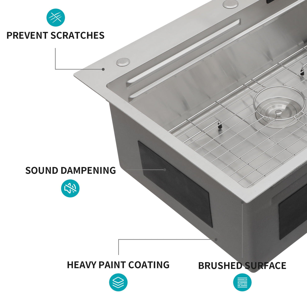 Waterfall Kitchen Sink With Pull Out Faucet & Cup Washer, photo 23 of 40