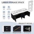 Modern Wall Mounted Bathroom Vanity With Resin Sink And Storage Rack by Unique Piece Furniture