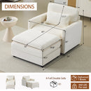 54" Plush Cloud Sofa: Modular Single + Ottoman Sofa with 22"