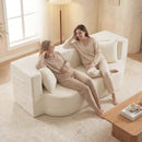 75.5 inch Folding Sofa Bed 2-in-1 Convertible Teddy Fleece Floor Loveseat with 2 Comfortable Pillows by LJGDeals