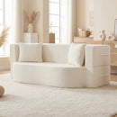 75.5 inch Folding Sofa Bed 2-in-1 Convertible Teddy Fleece Floor Loveseat with 2 Comfortable Pillows by LJGDeals