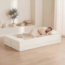 75.5 inch Folding Sofa Bed 2-in-1 Convertible Teddy Fleece Floor Loveseat with 2 Comfortable Pillows by LJGDeals