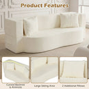 75.5 inch Folding Sofa Bed 2-in-1 Convertible Teddy Fleece Floor Loveseat with 2 Comfortable Pillows by DirectDeals