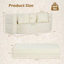 75.5 inch Folding Sofa Bed 2-in-1 Convertible Teddy Fleece Floor Loveseat with 2 Comfortable Pillows by LJGDeals