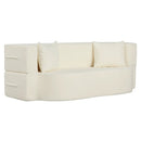 75.5 inch Folding Sofa Bed 2-in-1 Convertible Teddy Fleece Floor Loveseat with 2 Comfortable Pillows by LJGDeals