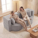 75.5 inch Folding Sofa Bed 2-in-1 Convertible Teddy Fleece Floor Loveseat with 2 Comfortable Pillows by LJGDeals