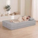 75.5 inch Folding Sofa Bed 2-in-1 Convertible Teddy Fleece Floor Loveseat with 2 Comfortable Pillows by LJGDeals