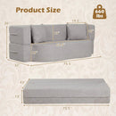 75.5 inch Folding Sofa Bed 2-in-1 Convertible Teddy Fleece Floor Loveseat with 2 Comfortable Pillows by DirectDeals