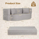 75.5 inch Folding Sofa Bed 2-in-1 Convertible Teddy Fleece Floor Loveseat with 2 Comfortable Pillows by LJGDeals