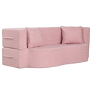 75.5 inch Folding Sofa Bed 2-in-1 Convertible Teddy Fleece Floor Loveseat with 2 Comfortable Pillows by LJGDeals